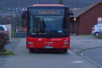 Dieser MAN Lions steht in Mosbach Neckarelz am Bahnhof und wartet auf seine nächste Fahrt. 23.12.2013