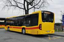 Fabrikneuer Mercedes Citaro mit der Betriebsnummer 67 auf der Linie 47 an der Endhaltestelle am Bahnhof Muttenz. Die Aufnahme stammt vom 13.01.2014.