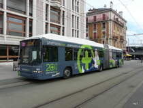 TPG - Hess-Trolleybus  Nr.767 unterwegs auf der Linie 3 in der Stadt Genf am 11.01.2014