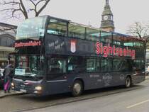MAN Lion's City DD 2-Achser  Stadtrundfahrt , spanischer Aufbau von Sercar, Hamburg HBf 17.01.2014