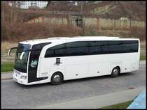 Mercedes Travego von Kleine aus Deutschland im Stadthafen Sassnitz am 27.04.2013