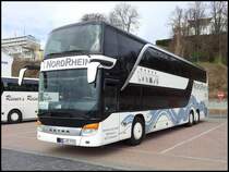 Setra 431 DT von Nordrhein aus Deutschland im Stadthafen Sassnitz am 27.04.2013