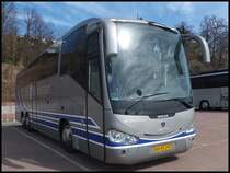 Scania Irizar von De graa Busser aus D�nemark im Stadthafen Sassnitz am 01.05.2013