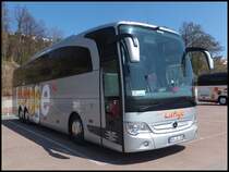 Mercedes Travego von Klange Reisen aus Deutschland im Stadthafen Sassnitz am 04.05.2013