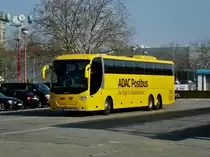 Scania OmniExpress im Auftrag der Firma ADAC Postbus nach München am am ZOB Berlin.(3.3.2014)  
