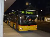 Region Ostschweiz, PostAuto Betriebe AG Unteres Toggenburg, 9604 Lütisburg: MAN/Göppel A35 SG 15'109, am 31. Dezember 2013 beim Bahnhof in 9630 Wattwil