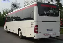 Mercedes-Benz O550 II Integro, Wagennummer 438, der Uckermärkischen Verkehrsgesellschaft mbH, 2011 beim ZOB Schwedt/Oder.