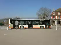 Seit Fahrplanwechsel verkehren auf der Linie 8/898 nur noch Citaro C 2 des RBS. Am 10.03.2014 kam ausnahmsweise ein Citaro I des BSU, Nr. 66, auf einem Umlauf zum Einsatz, Büren an der Aare Bahnhof, 12.03.2014.