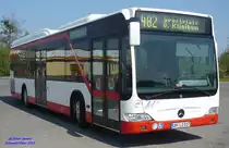 Mercedes-Benz O530 Citaro LE, Wagennummer 517, der Uckermärkischen Verkehrsgesellschaft mbH, 2011 beim ZOB Schwedt/Oder.