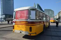 FBW B 51U (L-OF 88 H) aus dem Jahr 1964 steht in originaler Lackierung in der Innenstadt von Leipzig. Aufgenommen am 13.03.2014.