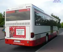 Mercedes-Benz O550 I Integro, Wagennummer 719, der Uckermärkischen Verkehrsgesellschaft mbH, 2011 beim ZOB Schwedt/Oder.