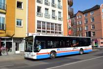 Stadtbus Eisenach: Mercedes-Benz Citaro Facelift der KVG Eisenach, eingesetzt im Stadtverkehr. Aufgenommen in der Bahnhofstraße von Eisenach im März 2014.