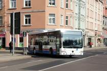 Bus Eisenach / Verkehrsgesellschaft Wartburgkreis mbH (VGW): Mercedes-Benz Citaro LE Ü der KVG Eisenach, eingesetzt im Überlandverkehr. Aufgenommen in der Bahnhofstraße von Eisenach im März 2014.