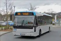 . VDL Berkhof Ambassador 200 aufgenommen bei der Ankunft am Bahnhof in Kreuztal.  22.03.2014