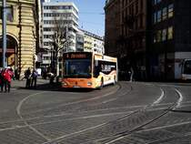 MVG Mercedes Benz Citaro C2 G 900 mit Werbung 51.000.000 Fahrgäste im Jahr 2013. Am 20.03.14 in Mainz 