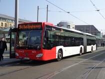 BSAG-Wagen 4673, Mercedes-Benz Citaro C2 G als 24 Rablinghausen am Hauptbahnhof, 29.03.14 