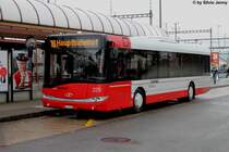 Stadtbus Winterthur Nr. 229 (Solaris Urbino 12) am 4.3.2014 beim Bahnhof Oberwinterthur. Im Januar 2013 brannte der Solaris Nr. 208 während einer Probefahrt aus und erlitt einen Totalschaden. Als dessen Ersatz wurde im Dezember ein weiterer Solaris Urbino 12 für die Stadtlinien beschafft. Es ist vorläufig der einzigste Urbino 12 im SolarisIII-Design, der keine Überlandausrüstung besitzt.