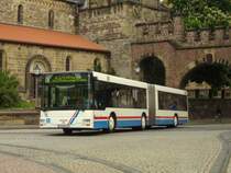 Stadtbus Eisenach: MAN NG der KVG Eisenach, eingesetzt im Stadtverkehr Eisenach (Mai 2008). Aufgenommen am Karlsplatz in der Innenstadt.