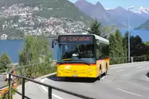 Regie Lugano. Heuliez GX127 (Nr.305, TI 235'601) nach Carona zwischen Paradiso, Calprino und Pazzallo, Morchino. (16.4.2014)