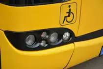 Detailaufnahme eines Scheinwerfer vom Solaris Urbino 18 der DVB . Aufgenommen am 06.04.2014. 