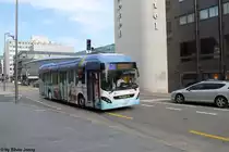 AAR Nr. 55 ''IBA'' (Volvo 7900 Hybrid) am 20.4.14 beim Bhf. Aarau