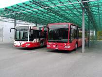 RJ-Mercedes Citaro NR.205 und VZO-Mercedes Citaro NR.119 * Atzmännig * beim Busdepot in Rüti ZH am 22.4.14.