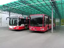RJ-Mercedes Citaro NR.205 und VZO-Mercedes Citaro NR.119 * Atzmännig * beim Busdepot in Rüti ZH am 22.4.14.