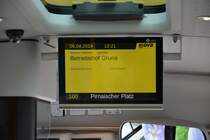 Innenanzeige im MAN der DVB am 06.04.2014.