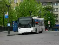 MAN Niederflurbus 2. Generation auf der Linie 636 nach Remscheid-Lüttringhausen am S-Bahnhof Wuppertal Oberbarmen.(26.4.2014)
