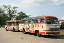 Mercedes O 321 H mit Anhänger, 4. Europatreffen historischer Omnibusse, Speyer 26.04.2014