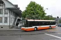 RBS, Worblaufen Nr. 16/BE 710'808 MAN (ex Nr. 12) am 29. April 2014 in Papiermühle. Dieses Fahrzeug wurde für ein paar Einsatztage während der BEA noch umnummeriert, weil gleichzeitig das neue Fahrzeug 12 bereits im Einsatz war.