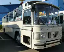 Volvo B58 Solenza Jonckheere, Baujahr 1973, Volvo-Diesel mit 280PS, 50 Sitzpl�tze, Europatreffen historischer Busse in Sinsheim, April 2014