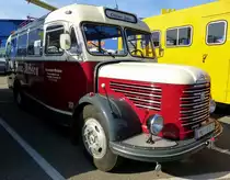 Steyr, �sterreichischer Reisebus, Europatreffen historischer Busse in Sinsheim, April 2014 