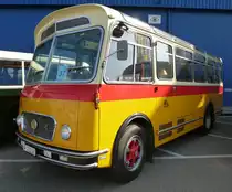 F.B.W., schweizer Oldtimer-Bus beim Europatreffen historischer Busse in Sinsheim, April 2014