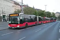 Zwei Mercedes Citaro 2 G der Verkehrsbetriebe Gschwindl sowie ein Blaguss Mercedes Citaro als Ersatzverkehr in Wien am 22.04.2014 Foto © by David Wirringer