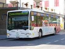 Ortsbus / Brig - Glis - Naters / Mercedes Citaro Bus VS 241959 mit Teilwerbung bei der Haltestelle vor Post von Brig am 20.09.2007