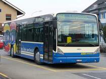 AOE Langnau - VANHOOL Bus Nr.4  BE 23.02.2007 mit Teilwerbung bei der Haltestelle neben dem Bahnhof von Ramsei am 23.02.2007
