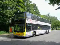 Ein MAN Lions City DD der BVG, Wagen 3189 auf Linie 115 an der Endhaltestelle Düppel-Süd, Neuruppiner Str. am 17.05.14