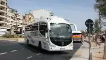 Irizar Scania Reisebus der Fa. CANCU hier am 12.5.2014 am Fährhafen in Sliema auf Malta.