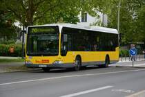 B-V 2160 auf der Linie 240 zum S-Bahnhof Storkow. Aufgenommen am 17.05.2014.
