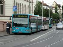 Ein Alpina Veolia Mercedes Benz Citaro C1 G am 24.05.14 in Frankfurt am Main Süd Bhf als Linie 16 SEV (Schienenersatzverkehr) 