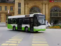 transN / La Chaux de Fonds - Solaris Nr.353  NE 95353 unterwegs vor dem Bahnhof in La Chaux de Fonds am 16.05.2014