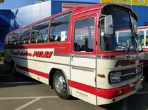 Mercedes, Oldtimer-Reisebus, beim Europatreffen historischer Busse in Sinsheim im April 2014