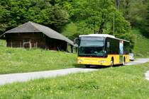 Ein Mercedes Citaro Postauto auf Extrafahrt zum Blüemlisalp-Lauf auf dem Kurs 31.220 Reichenbach - Kiental - Griesalp. Im Pendelverkehr fuhren die  großen  Postautos im Kiental bis zur Station Tschingel. Von hier pandelten drei Mercedes Vario 818 auf dem steilen Kurs zur Griesalp um die Sportler ins Tal zu bringen. Kiental/Tschingel, 25.05.2014