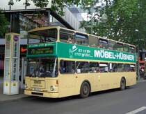 Der historische BVG Wagen 3413 vom Typ MAN SD 85 Baujahr 1985 am 24.05.14 auf der ehemaligen Linie 73 (heute M46) nach Bahnhof Zoo, hier am Europa-Center