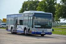 P-AV 113 (Betriebshof Potsdam) wartet auf seine Abfahrt von P1 zum ILA Messegelände. Aufgenommen am 20.05.2014.