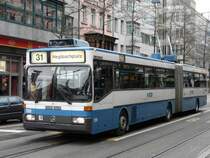VBZ Z�rich - Mercedes O 405 GTZ Trolleybus  NR.128 unterwegs auf der Linie 31 am  19.04.2008
