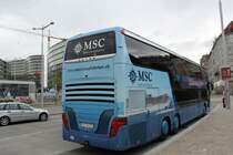 Setra 431 DT von Zerzuben Touristik AG aus Eyholz, Wallis, Schweiz, in Wien am Bushalteplatz Schloss Belvedere, Aufgenommen am 29. Mai 2014.