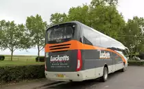 Ein Scania-Irizar der Firma Lucketts Travel aus GB in Rust-Burgenland, Aufgenommen am 28. Mai 2014