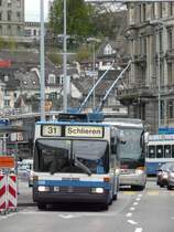 VBZ Z�rich - Mercedes O 405 GTZ Trolleybus  NR.138 unterwegs auf der Linie 31 am  19.04.2008